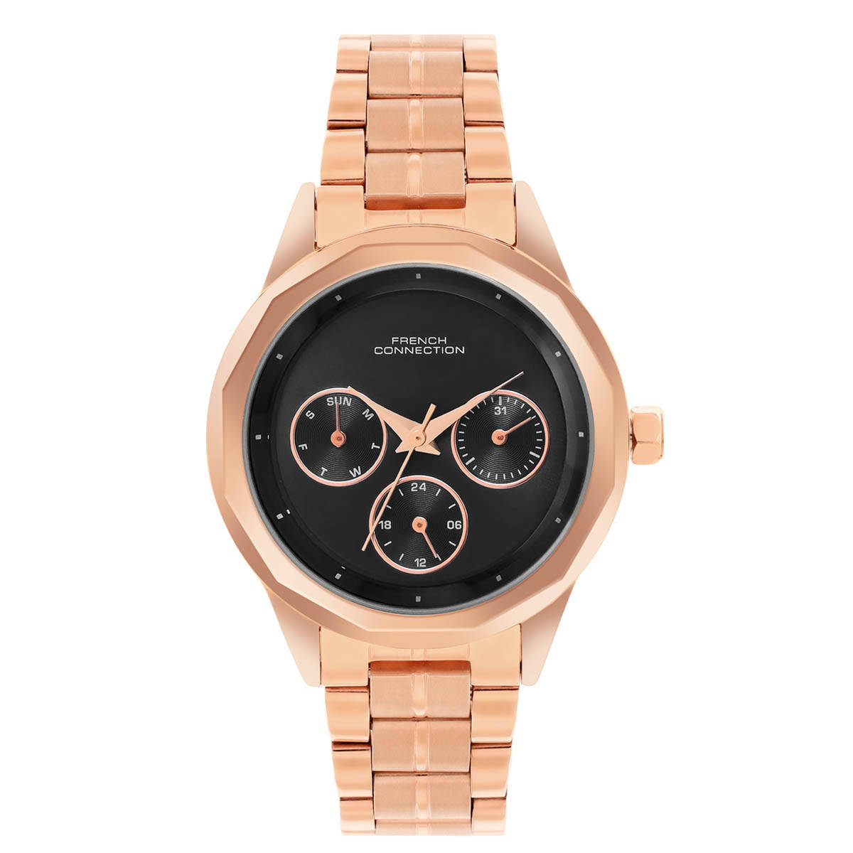French Connection Women Black Dial Analogue Watch - FCH06RGM-B (M)