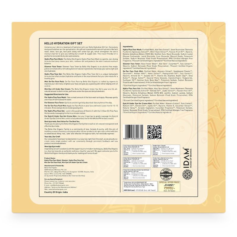 Bella Vita Organic Hello Hydration Gift Set Buy Bella Vita Organic