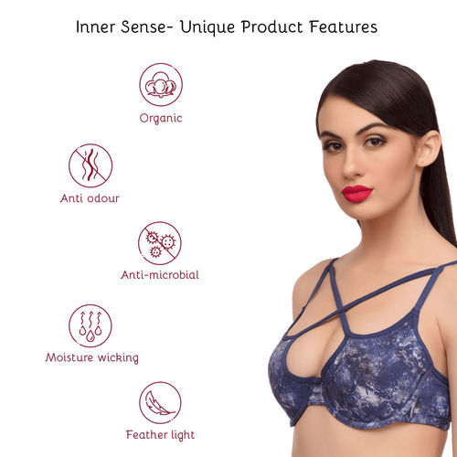 Buy Inner Sense Organic Cotton Antimicrobal Laced Cushioned Padded Bra  -Pack Of 3 -Pink online