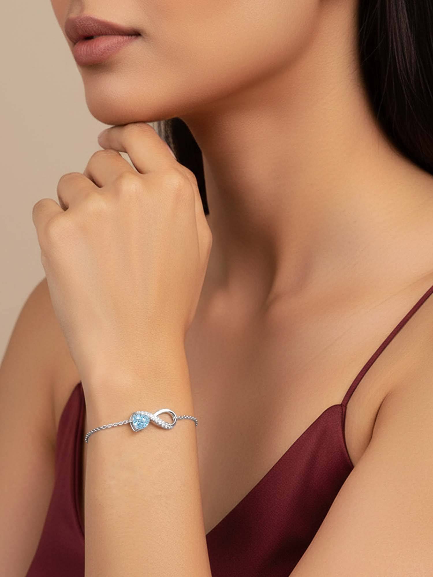 GIVA 925 Silver Hearts Whisper Bracelet