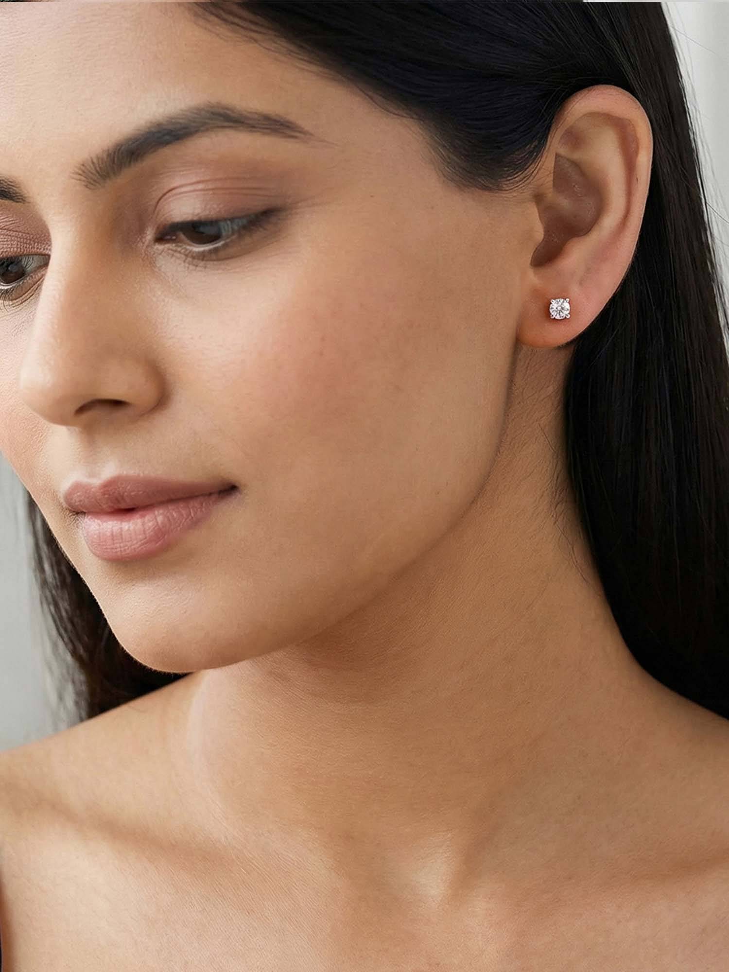 GIVA 925 Silver Rose Gold Heartbound Earrings