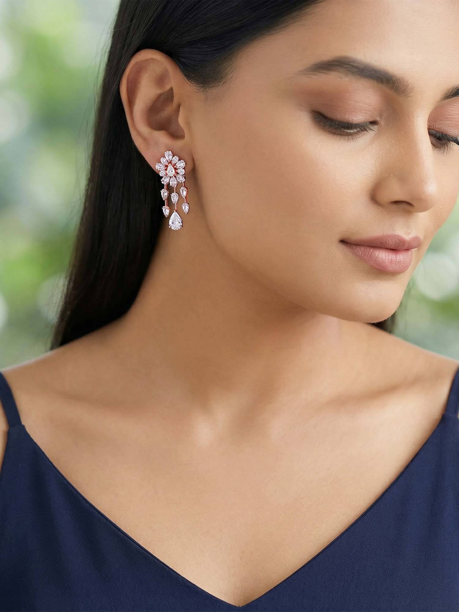 GIVA 925 Silver Rose Gold Romanov Earrings