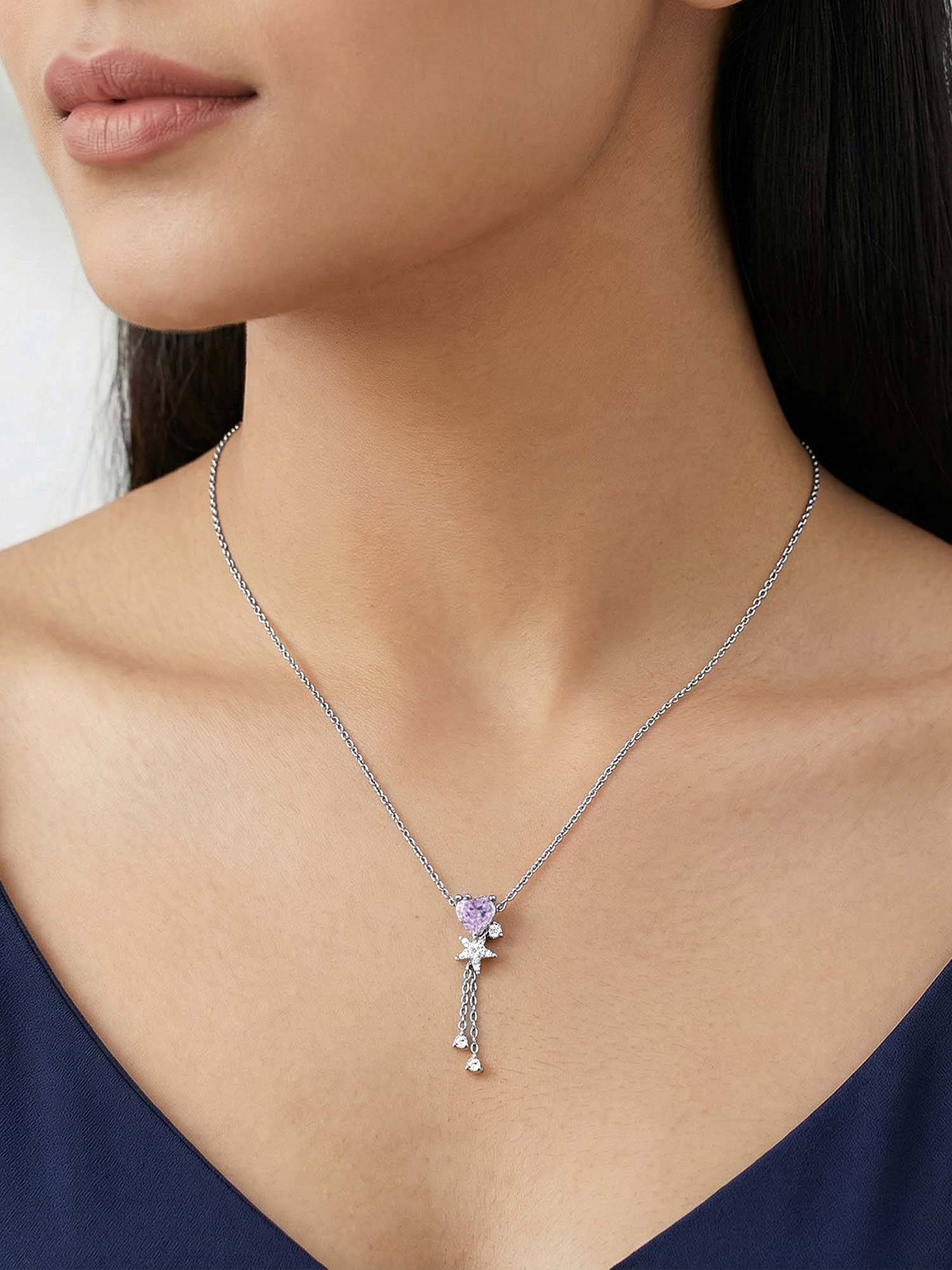 GIVA 925 Silver Forever Held Necklace