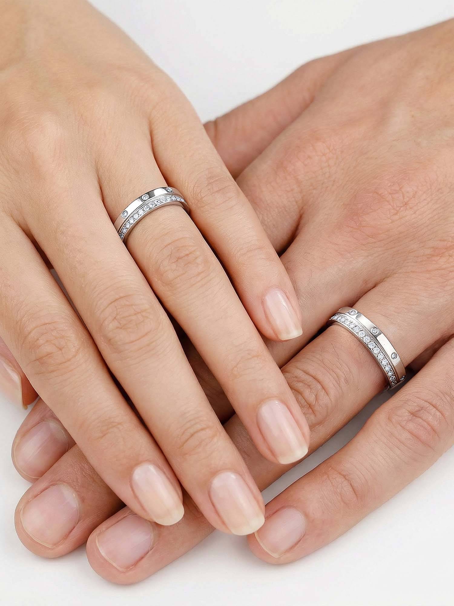 GIVA 925 Silver Match Made Couple Band Ring