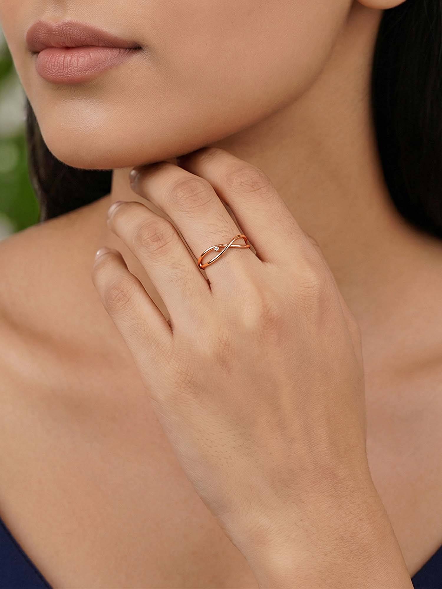 GIVA 925 Silver Rose Gold Infinity Shine Ring (12)