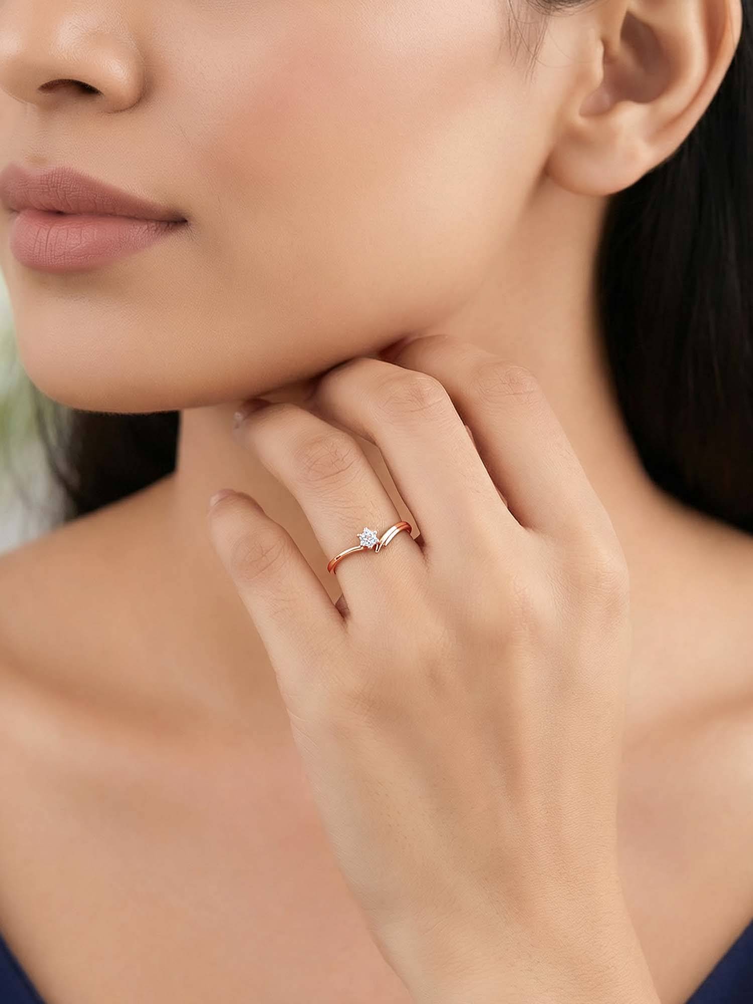 GIVA 925 Silver Rose Gold Flora Ring (12)