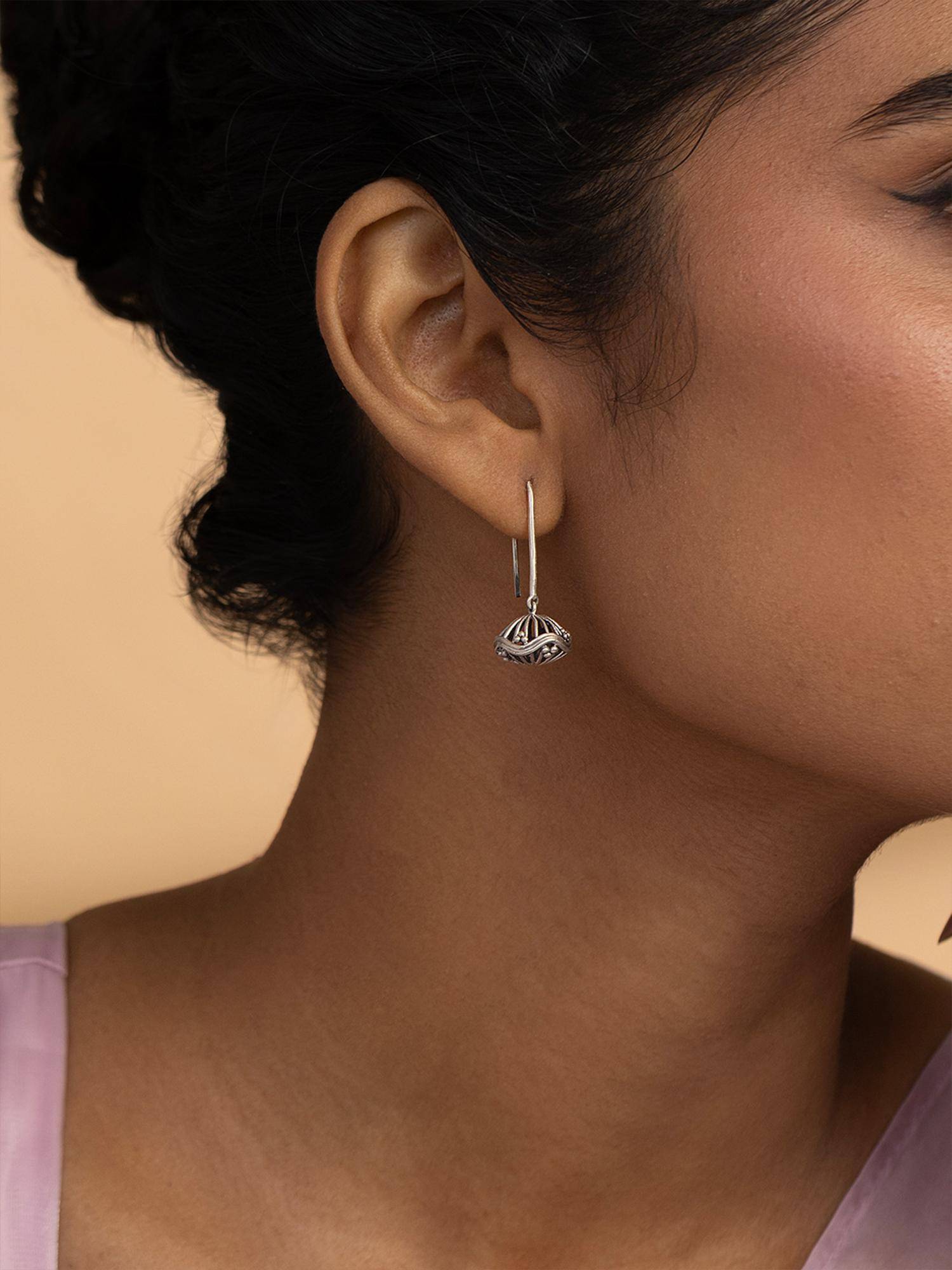 Shaya by CaratLane Feeling Singari Oxidised Earrings in 925 Silver