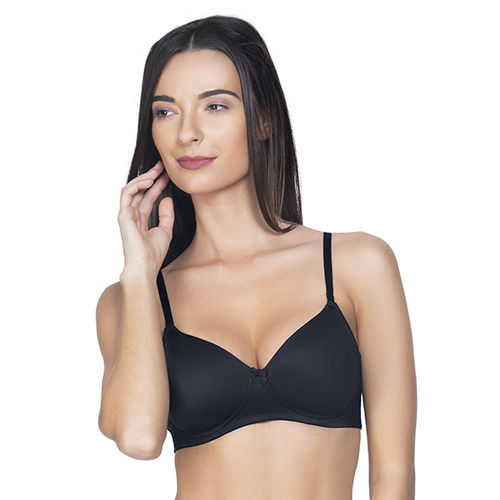 Buy Amante Smooth Charm Padded Non-Wired T-Shirt Bra - Black (38D) Online