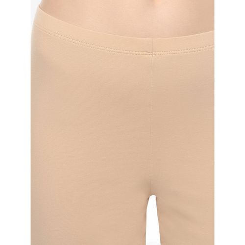 Buy SOIE Women's Solid Cotton Spandex Cycling Shorts - Nude Online