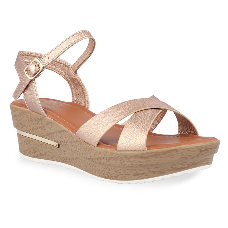 rose gold wedge shoes