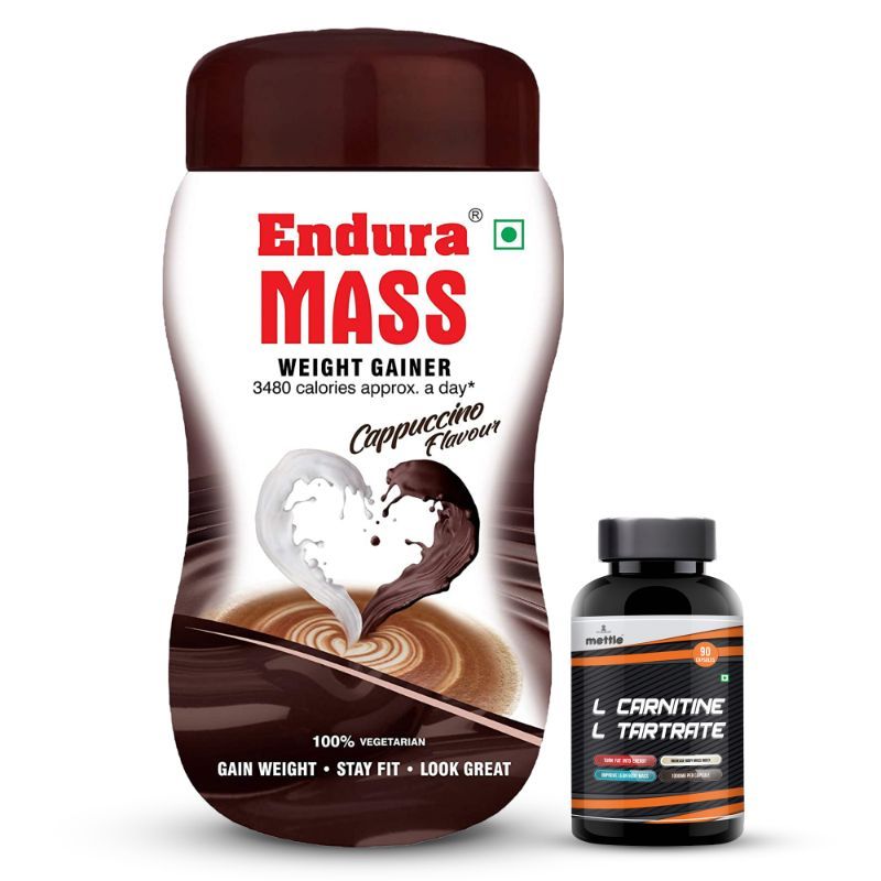 Buy Endura Mass Weight Gainer Cappuccino Flavour With Mettle L Carnitine L Tartrate Capsules Online Buy Endura Mass Weight Gainer Cappuccino Flavour With Mettle L Carnitine L Tartrate Capsules Online