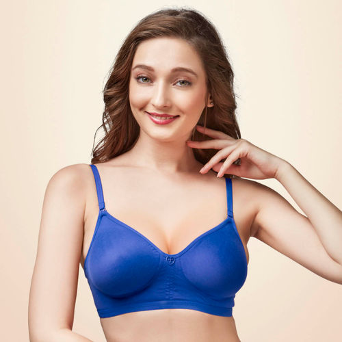 Buy Trylo Paresha Stp Women Non Wired Soft Full Cup Bra - Blue Online