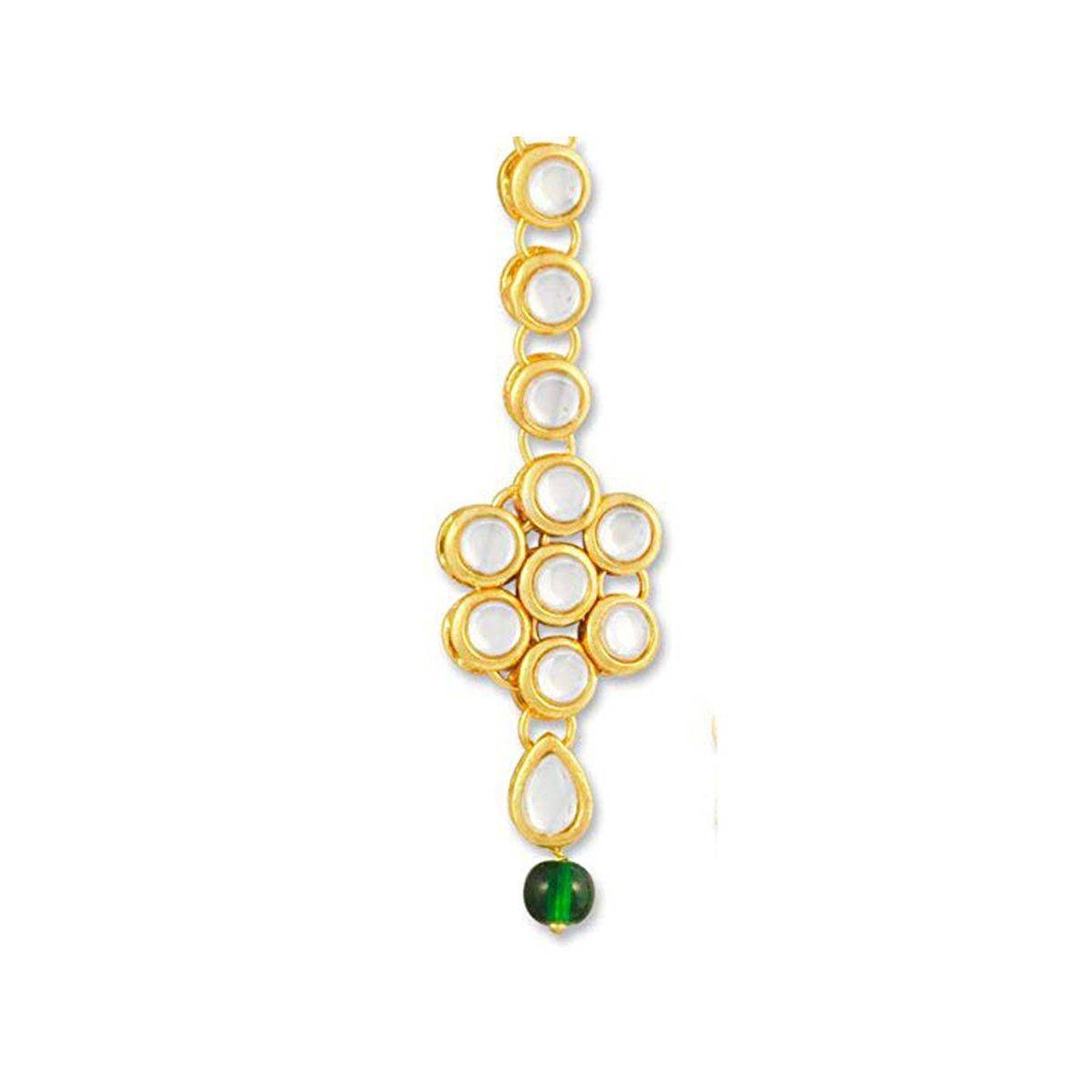 Karatcart Traditional GoldPlated Kundan Maang-Tikka For Women