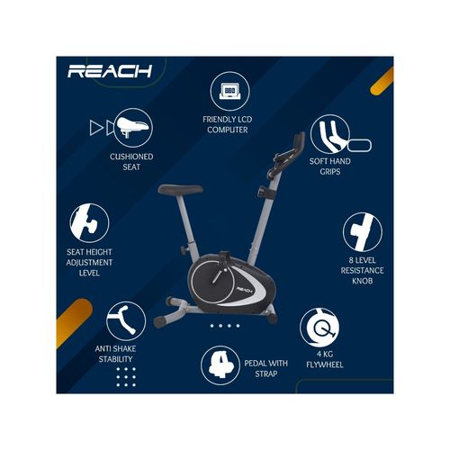 Reach B-202 Magnetic Exercise Cycle for Weight Loss at Home Upright  Stationary Bike for Cardio