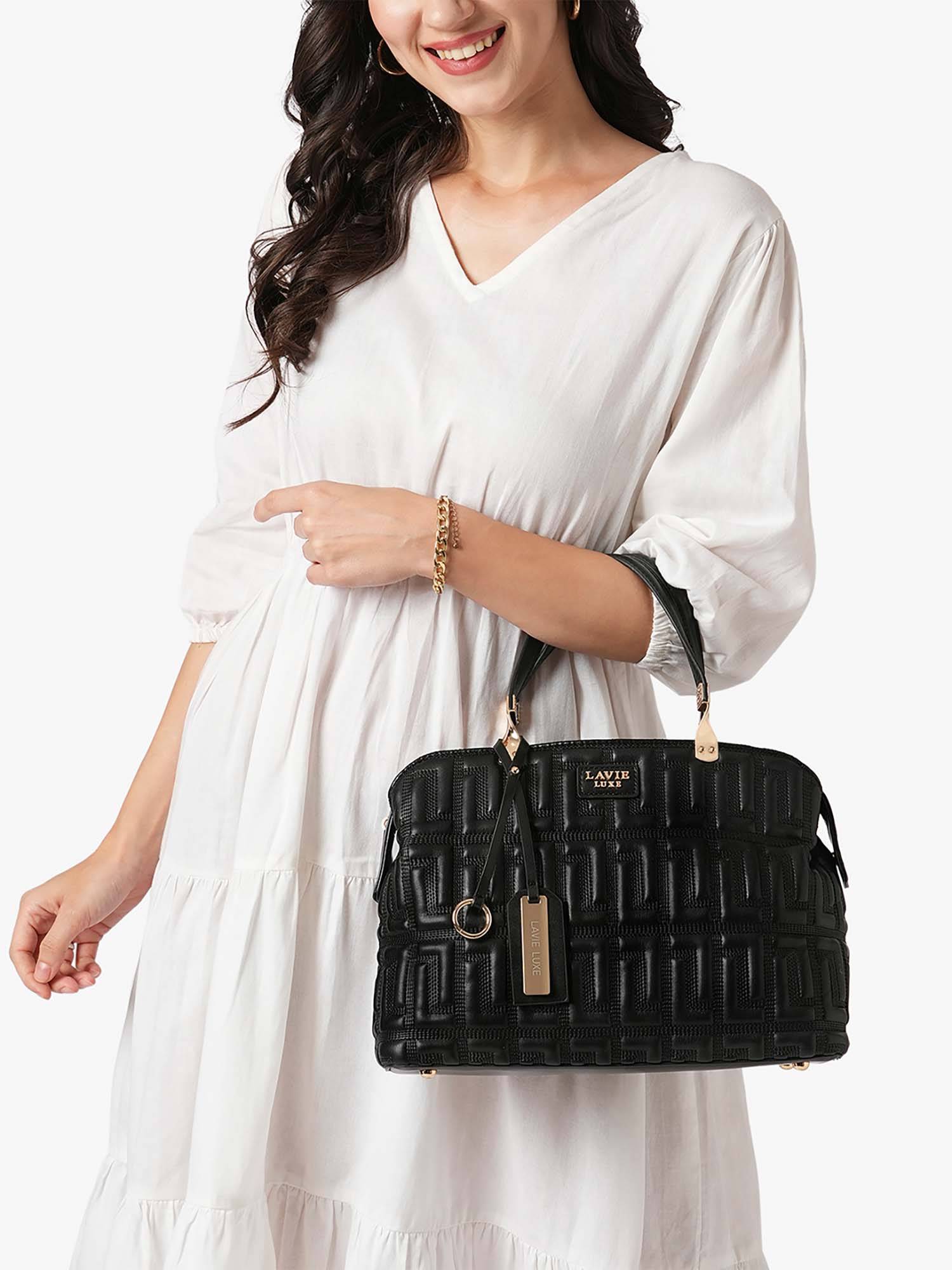 Lavie Luxe Women's Juli Satchel Handbag (Black) (M)