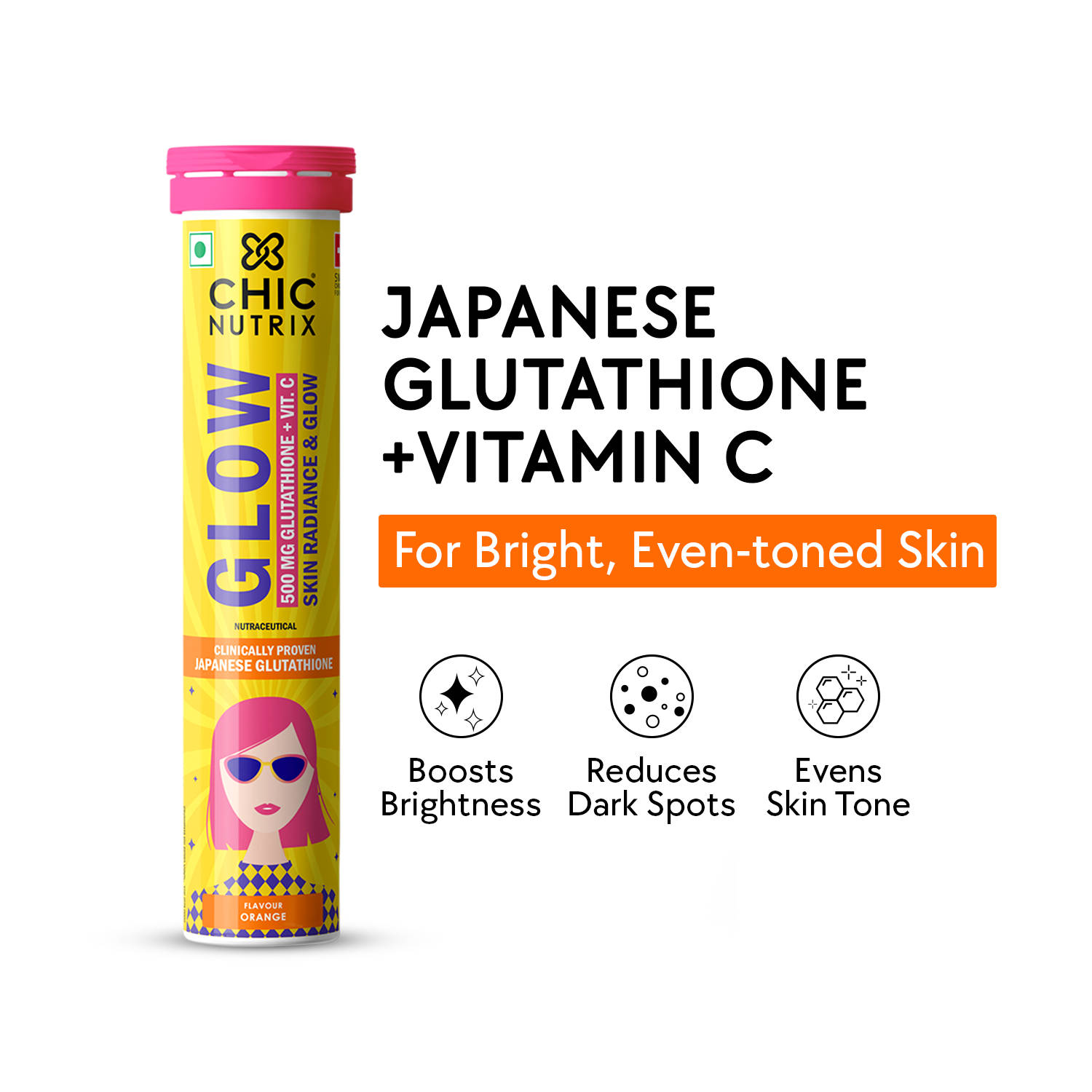Chicnutrix Glow Effervescent Tablets - Orange