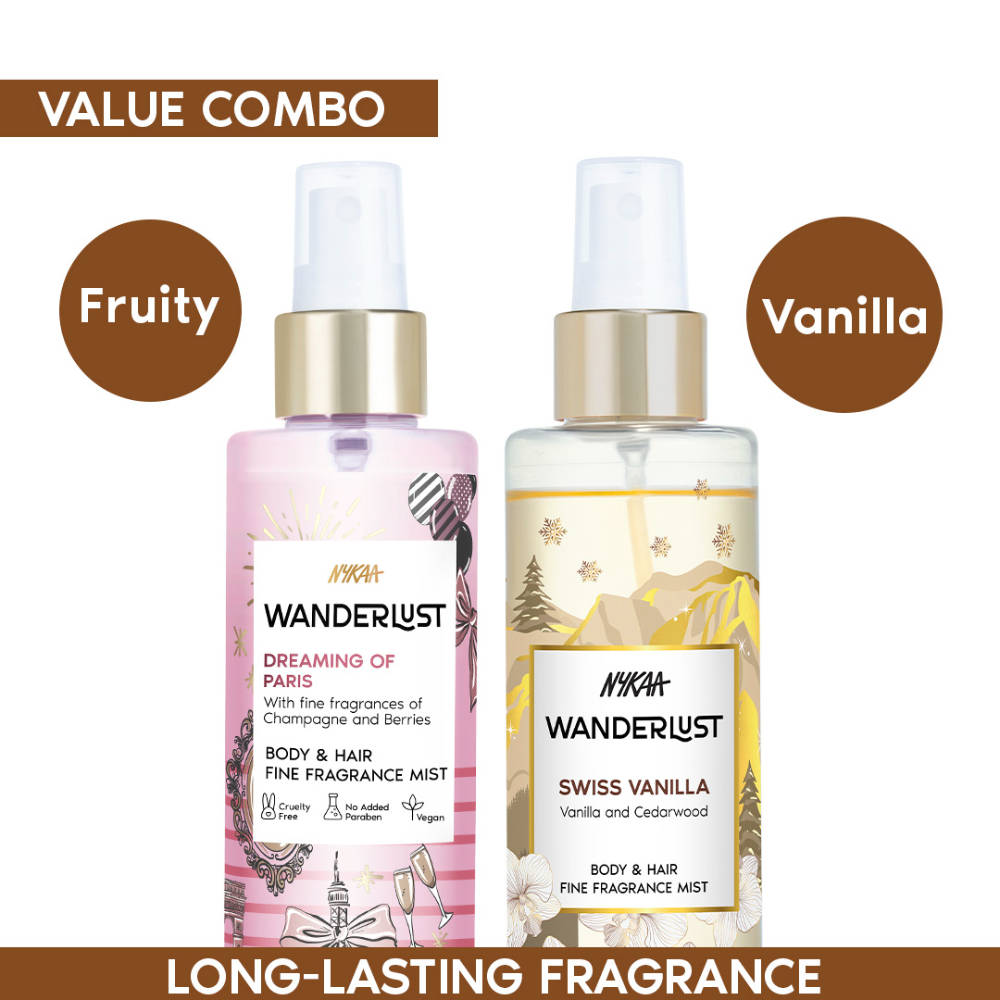 Wanderlust Bestselling Body Mist Combo (Dreaming Of Paris + ...