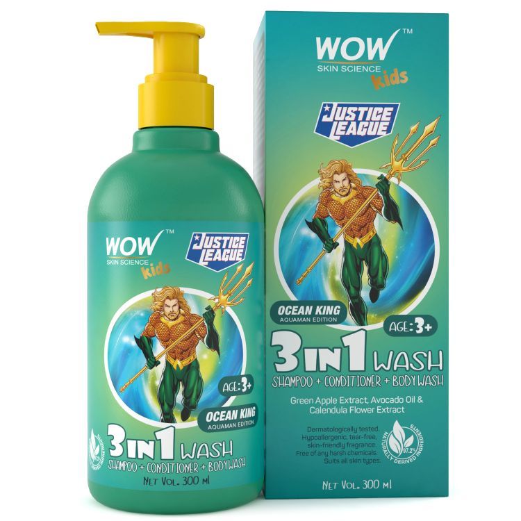 WOW Skin Science Kids 3 in 1 Wash(Ocean King Aquaman Edition)