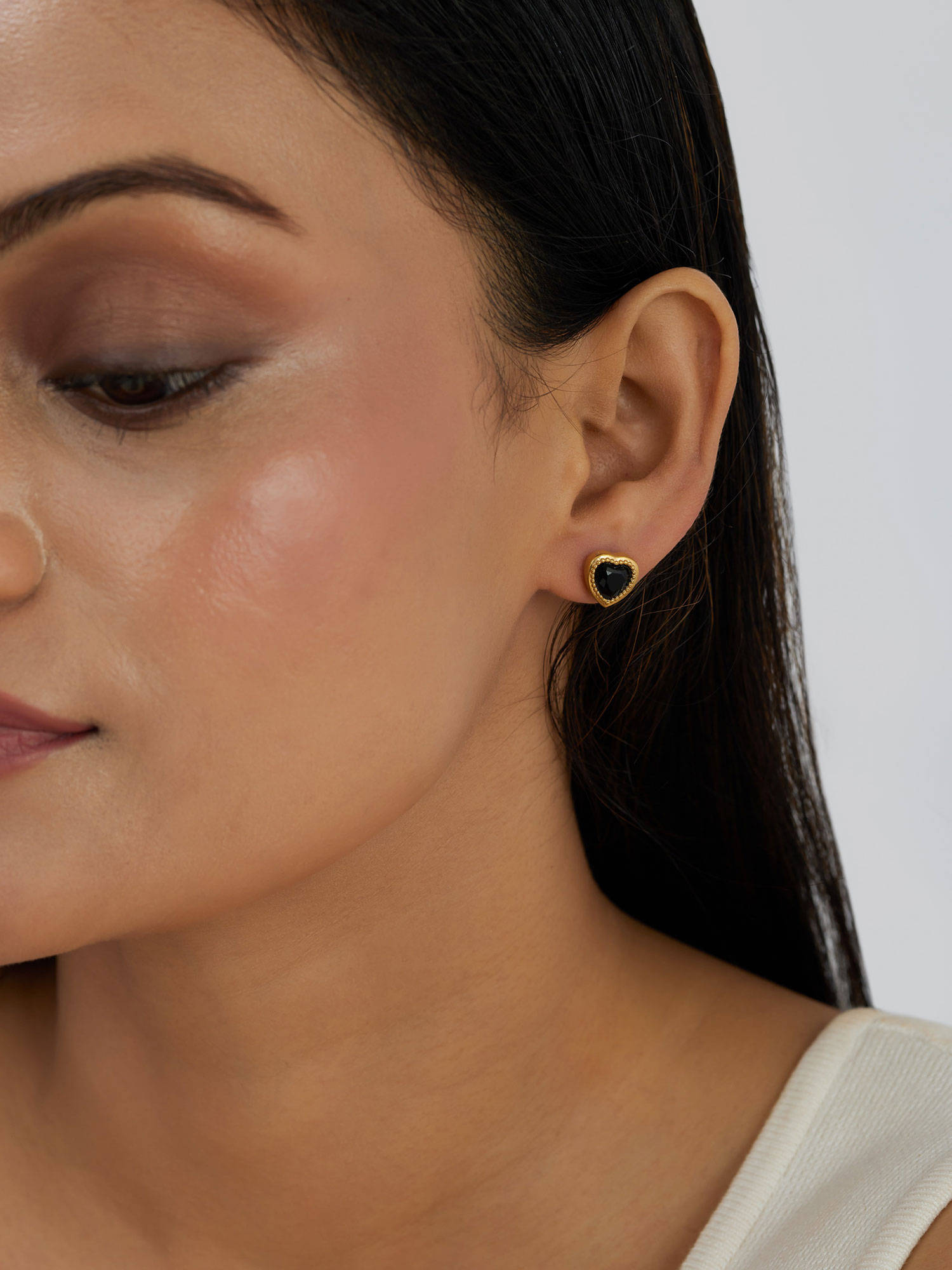 AMOSSH Kiva Earrings - Waterproof, 18k Gold Plated Studs