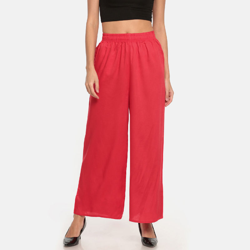Posh and Trendy High Waisted Suit Pants- Red