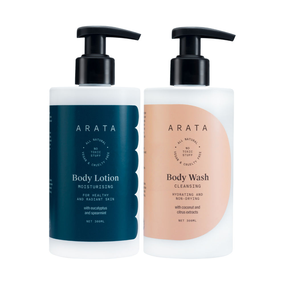 Arata Body Care Set with Cleansing Body Wash and Moisturising Body Lotion