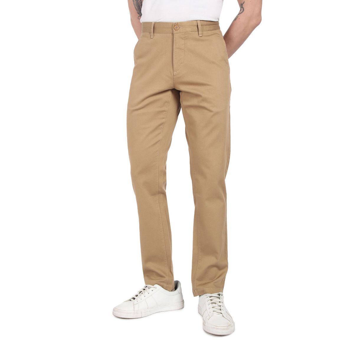 Buy Olive Green Slim Fit Cargo Trousers online  Looksgudin