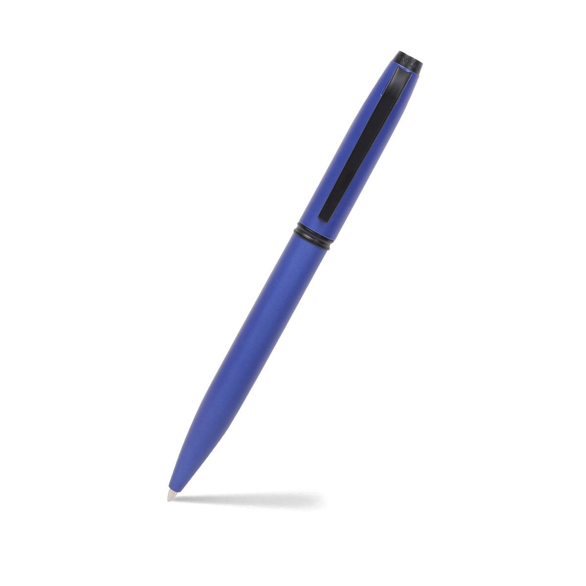 Pennline Atlas Brass Ballpoint Pen Matte Blue with Matte Black Trims (Pack of 3)