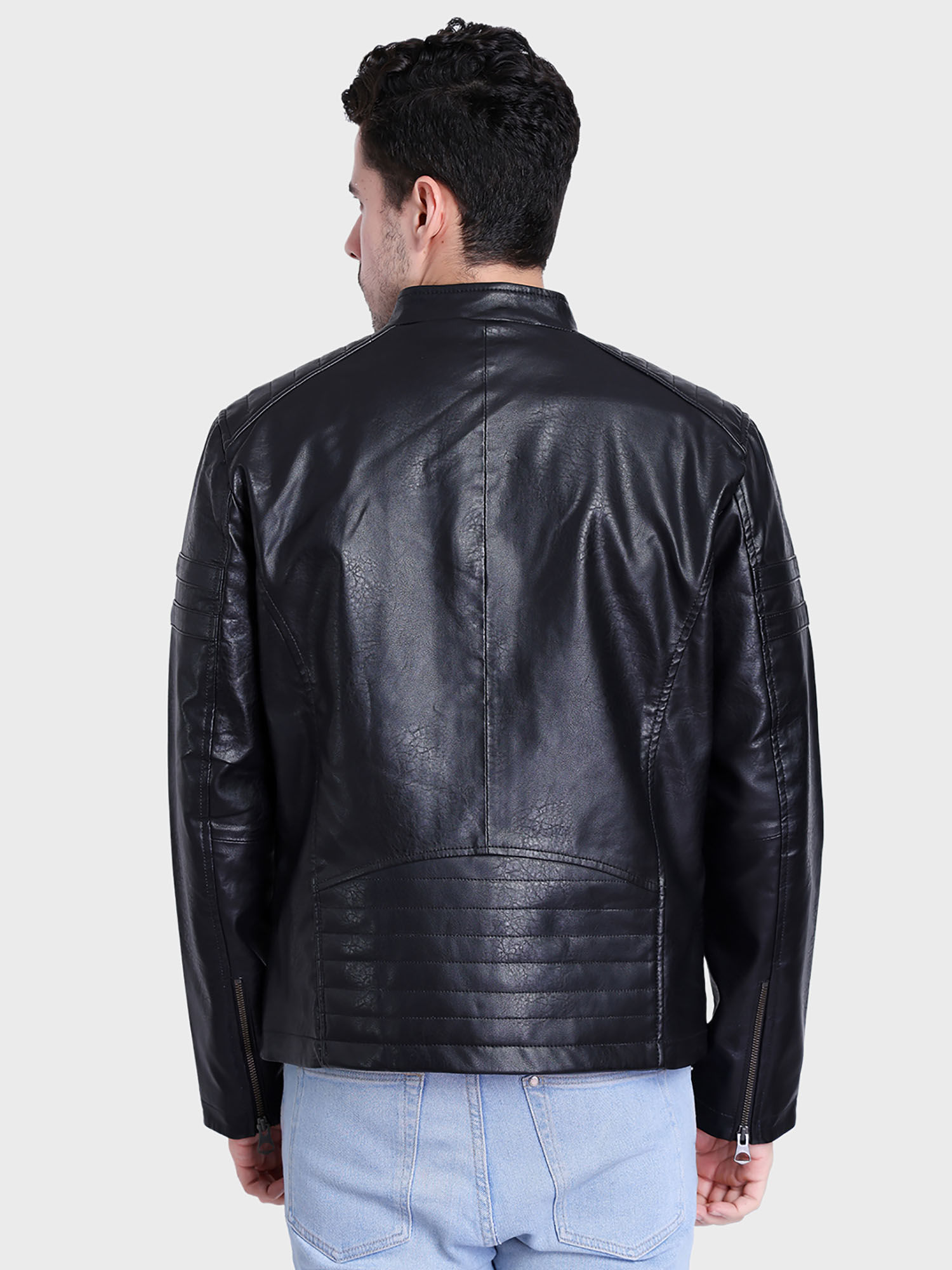 épine leather jacket Buy Justanned Double Zip Leather Jacket Online