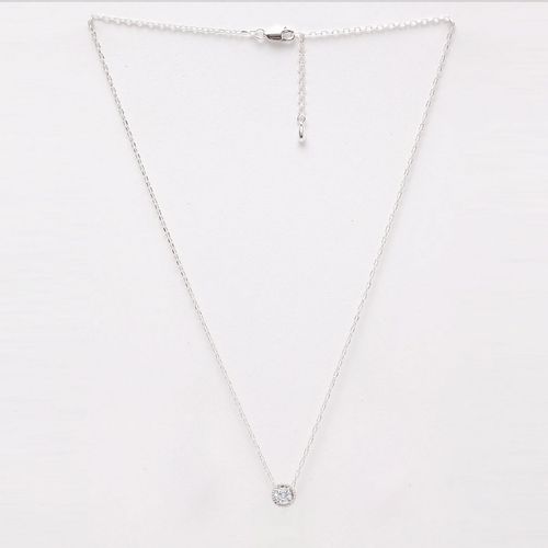 Buy CLARA Sterling Silver Rhodium Plated Rope Pendant Necklace