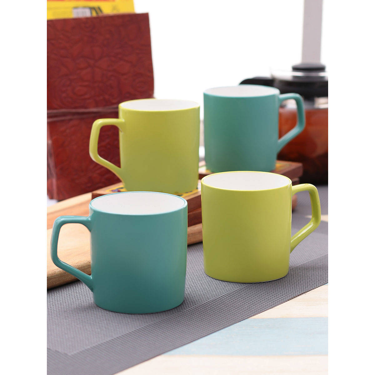 CLAY CRAFT Fine Ceramic Coffee & Tea Mugs, 240ml, Set of 4