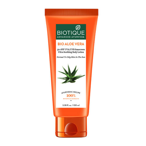 Buy Biotique Bio Aloe Vera 30+ SPF Sunscreen Ultra Soothing Body Lotion  Online