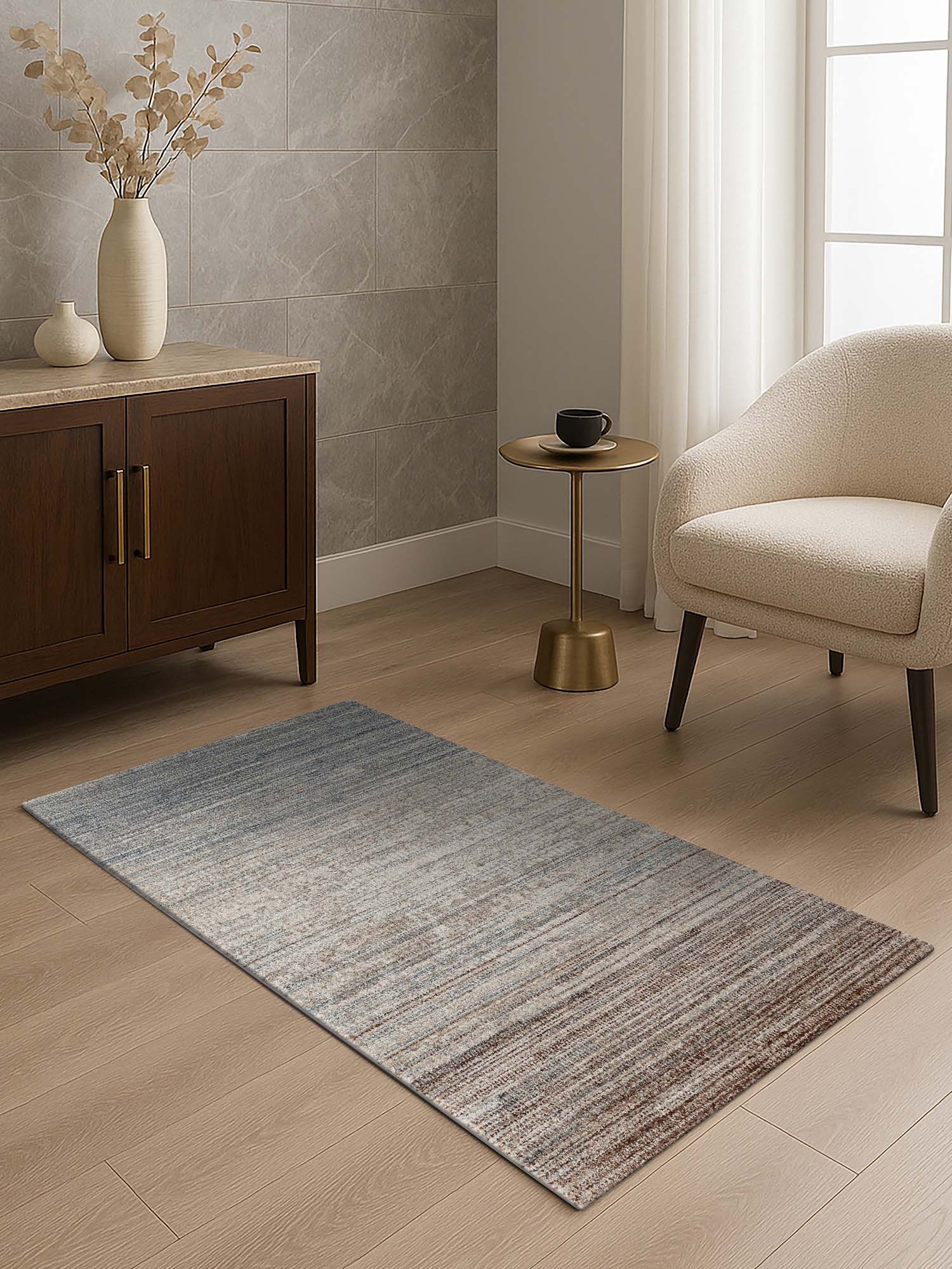 Buy OBSESSIONS Abstract Antistatic 2.5x5 Feet Brown and beige