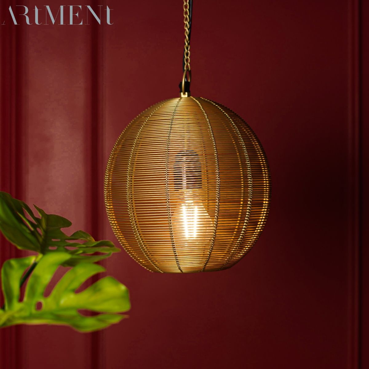Buy The Artment Bohemian Golden Radiance Round Metal Pendant Lamp For ...