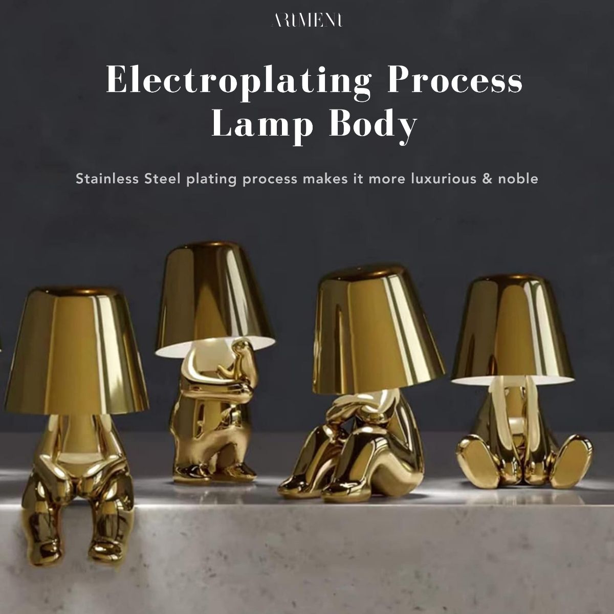 Buy The Artment GlowMen Thinker Lamps For Living Room Home Décor Gold ...