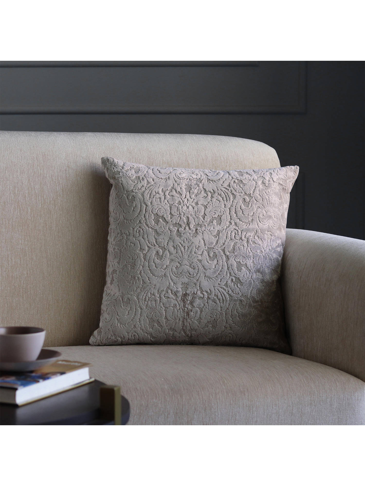 GM Ethnic Grey Jacquard Cushion Cover (18 x 18 Inches)