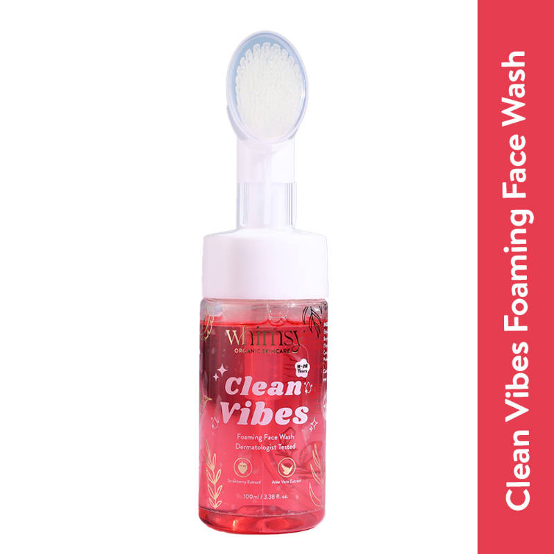 Whimsy Beauty Clean Vibes Foaming Face Wash For Kids - Aloe Vera & Strawberry Extract