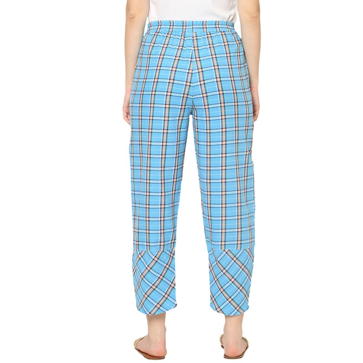 Mystere Paris Blue Checked Lounge Pants: Buy Mystere Paris Blue Checked ...