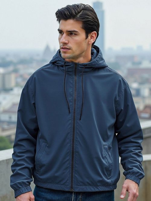 Buy Bewakoof Air Men's Blue Oversized Windcheater Jacket Online
