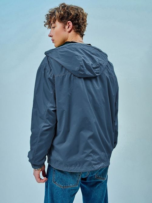 Buy Bewakoof Air Men's Blue Oversized Windcheater Jacket Online