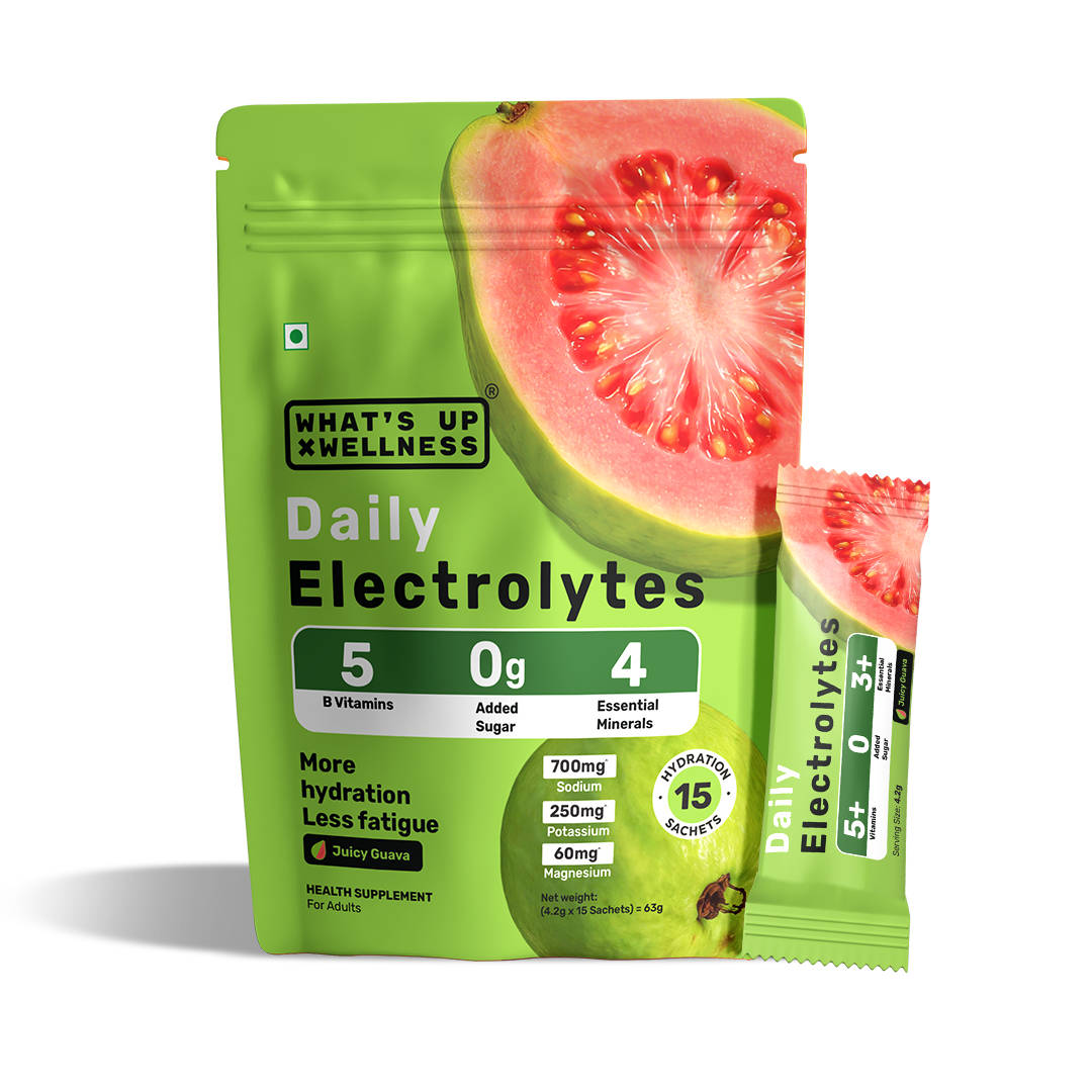 What's Up Wellness Daily Electrolytes For Hydration Sachets - Juicy Guava
