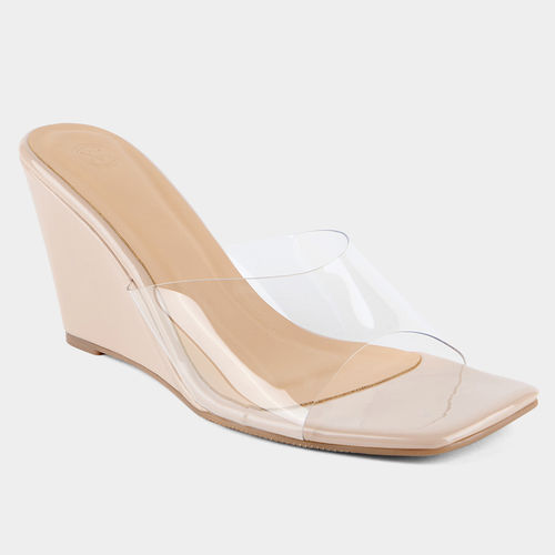 Buy Twenty Dresses by Nykaa Fashion Beige Square Toe Transparent