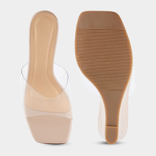 Buy Twenty Dresses by Nykaa Fashion Beige Square Toe Transparent