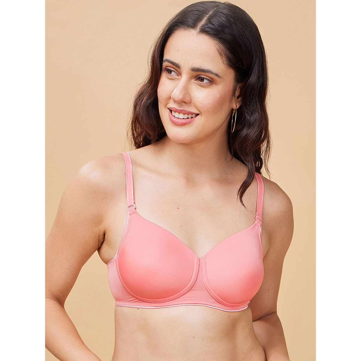 Enamor Women's Wirefree Invisible Neckline Padded High Coverage T-Shirt Bra  F065 – Online Shopping site in India