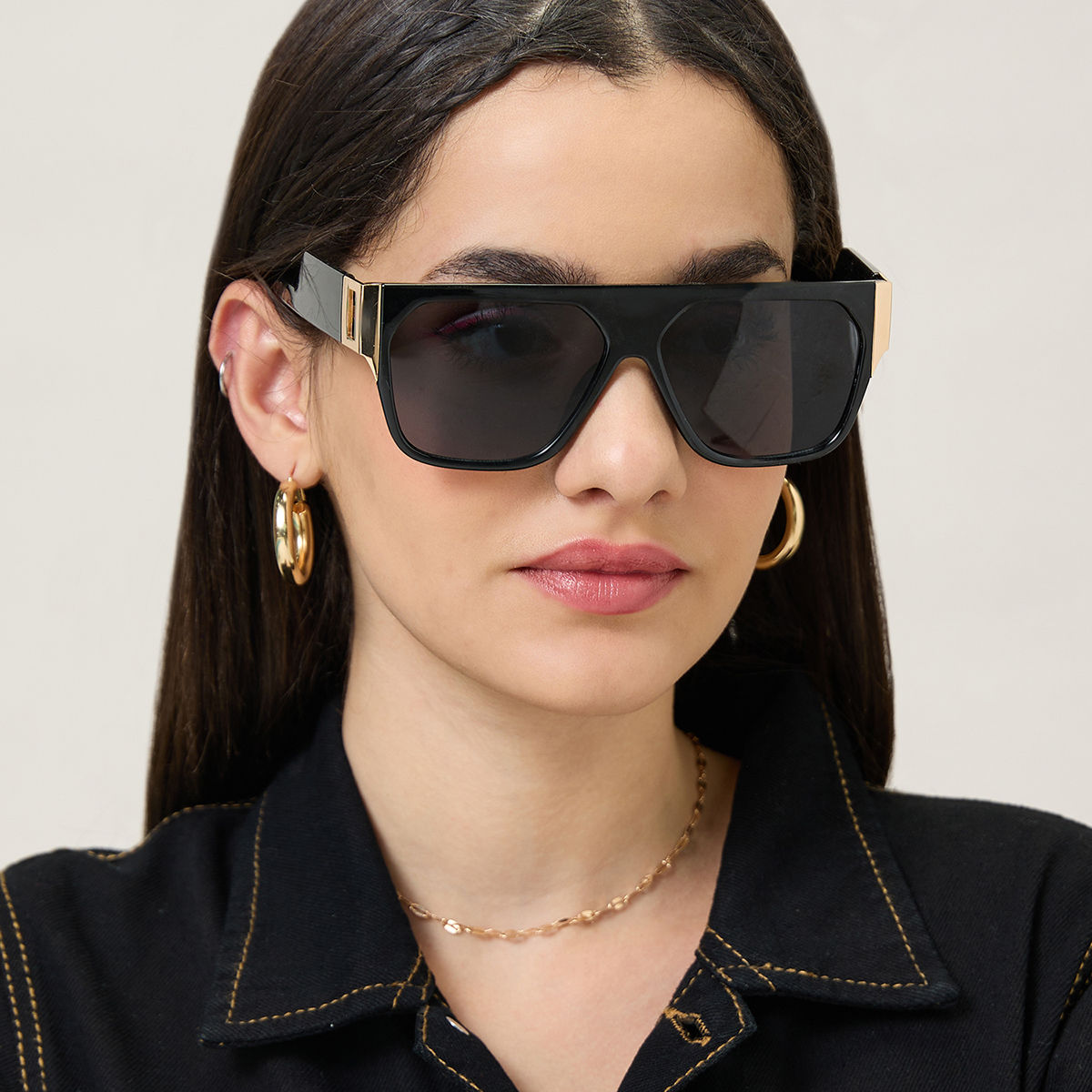 Buy MIXT by Nykaa Fashion Royal Blue Square Oversized Acrylic Sunglasses  online