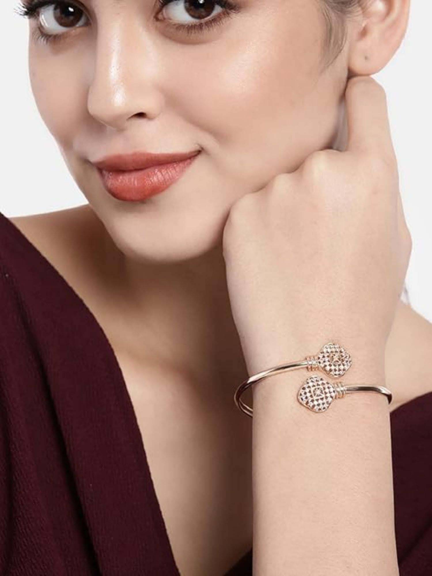 I Jewels Women Rose Gold-Plated Wraparound Bracelet