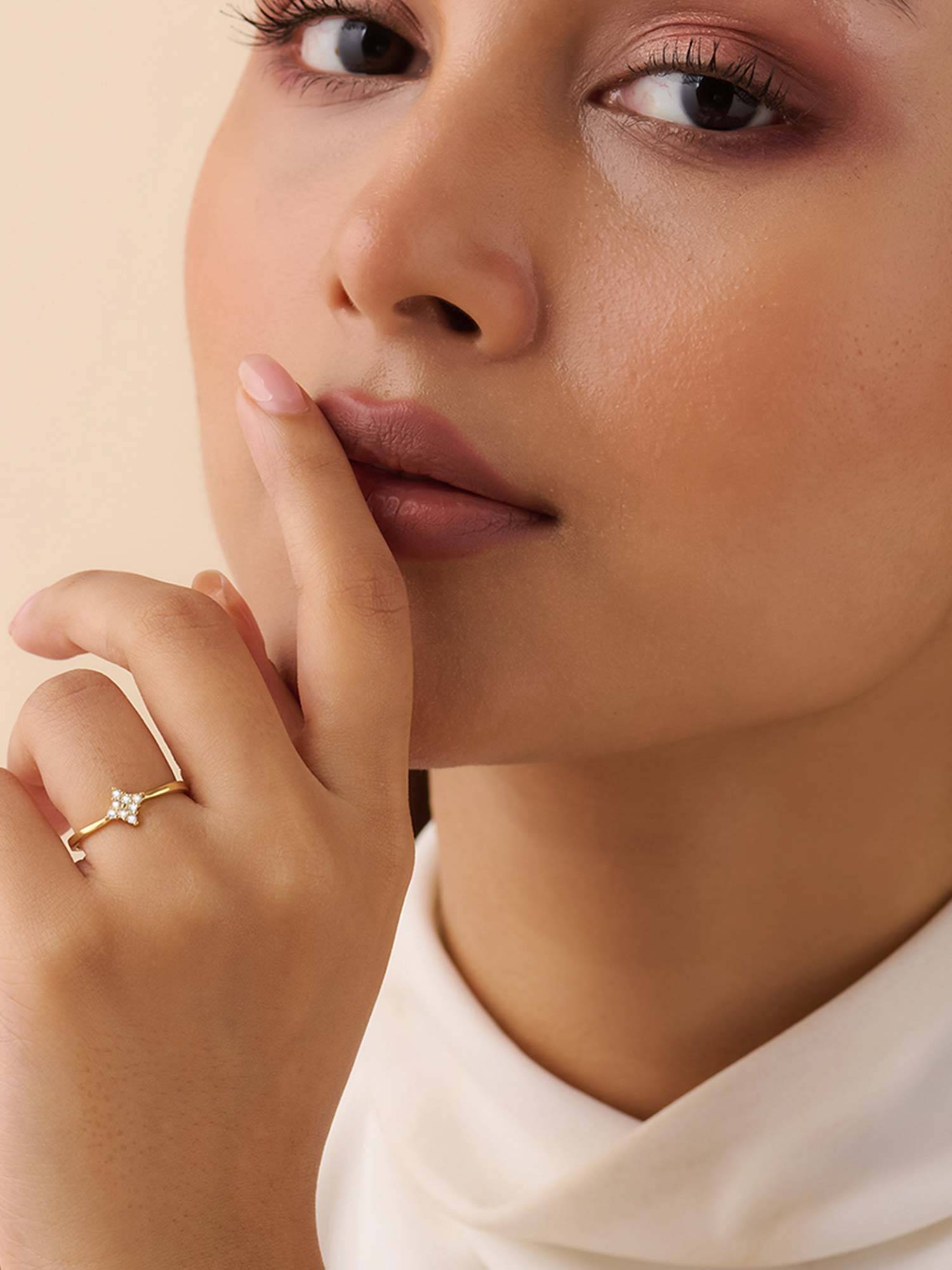 Zavya A Little Spark of Forever Gold Plated Ring (Adjustable)