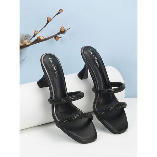 Louis Stitch Two Strap Glitter Sandals Gucci Black/Gold Glitter