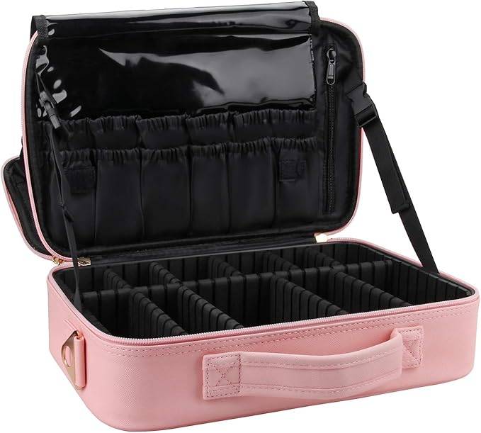 MAKEUP BY SITI Cosmetic Bag, Makeup Organizer Bag - Baby Pink