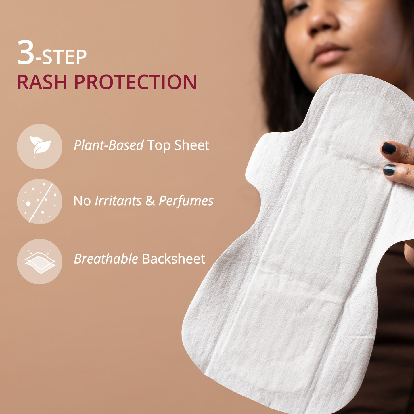 Carmesi Sensitive Sanitary Pads for RashFree Periods Large 10 Pcs