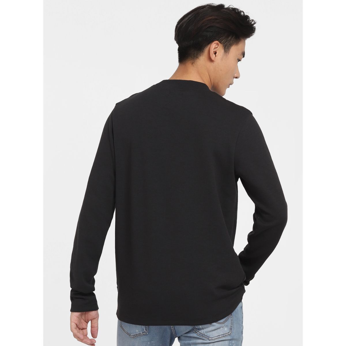 Buy Jack Jones Men Solid Black Sweatshirt Online